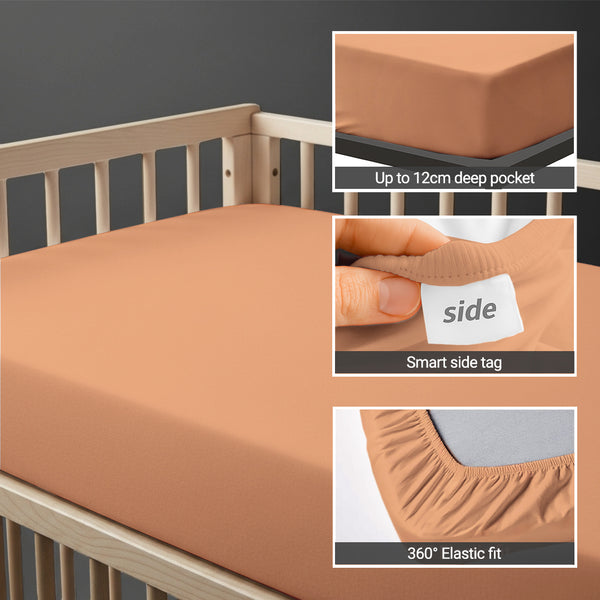 Premium 400 Thread Count 100% Cotton Cot Fitted Sheet