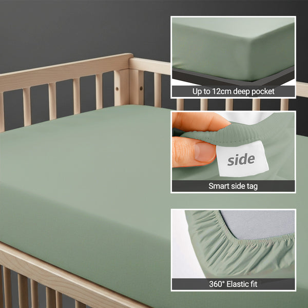 Premium 400 Thread Count 100% Cotton Cot Fitted Sheet