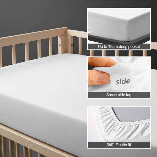 Premium 400 Thread Count 100% Cotton Cot Fitted Sheet