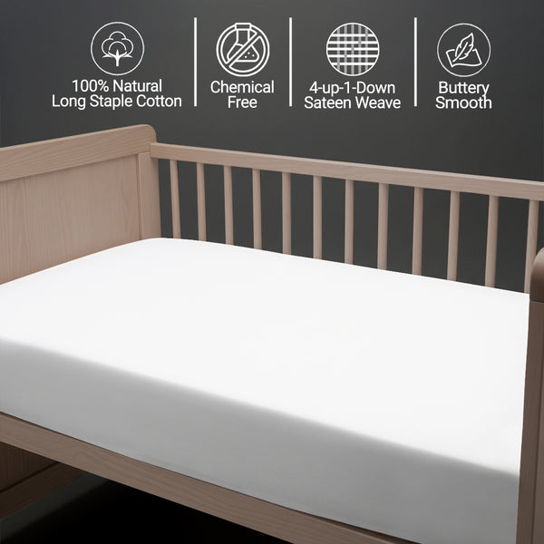 Premium 400 Thread Count 100% Cotton Cot Fitted Sheet