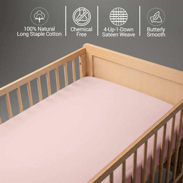 Premium 400 Thread Count 100% Cotton Crib Flat Sheet