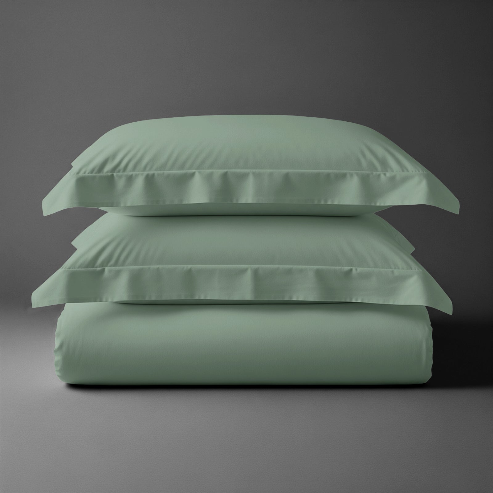 Pizuna folded 600 thread count 100 percent cotton duvet cover set 3 piece sea foam king size