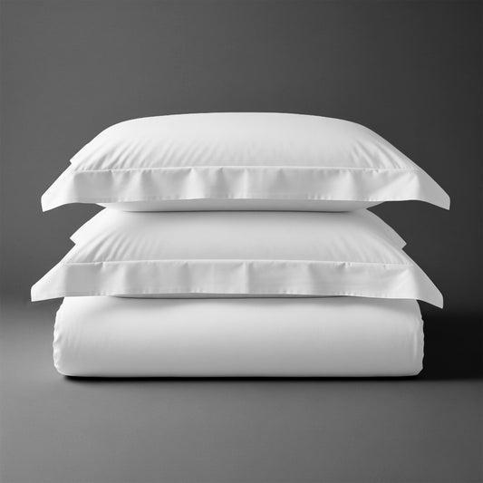 Folded Pizuna cotton percale king cover king size White 100 percent long staple combed cotton 3 piece
