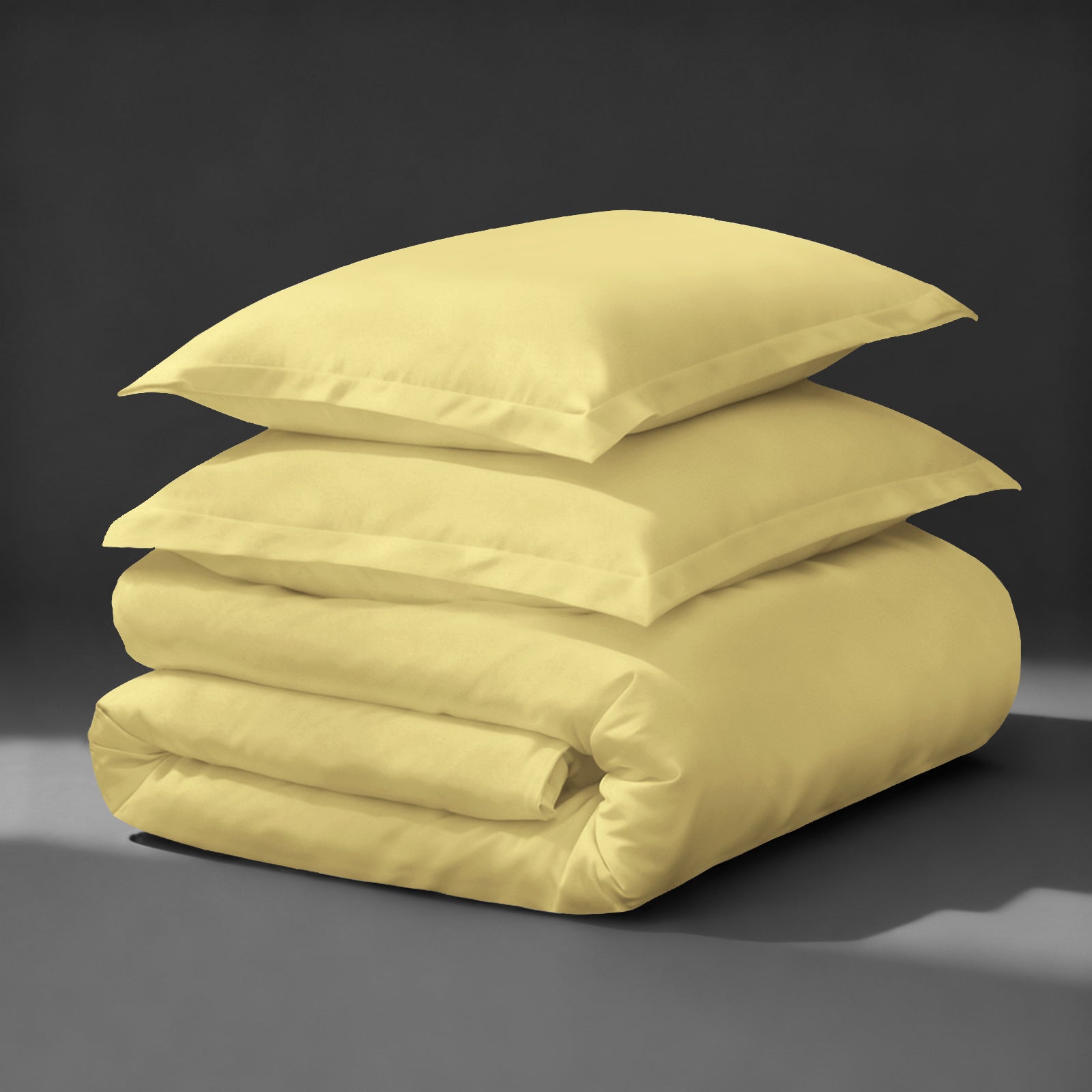 Pizuna luxurious cotton Mellow Yellow emperor duvet cover set 3 piece 800 thread count long staple cotton folded
