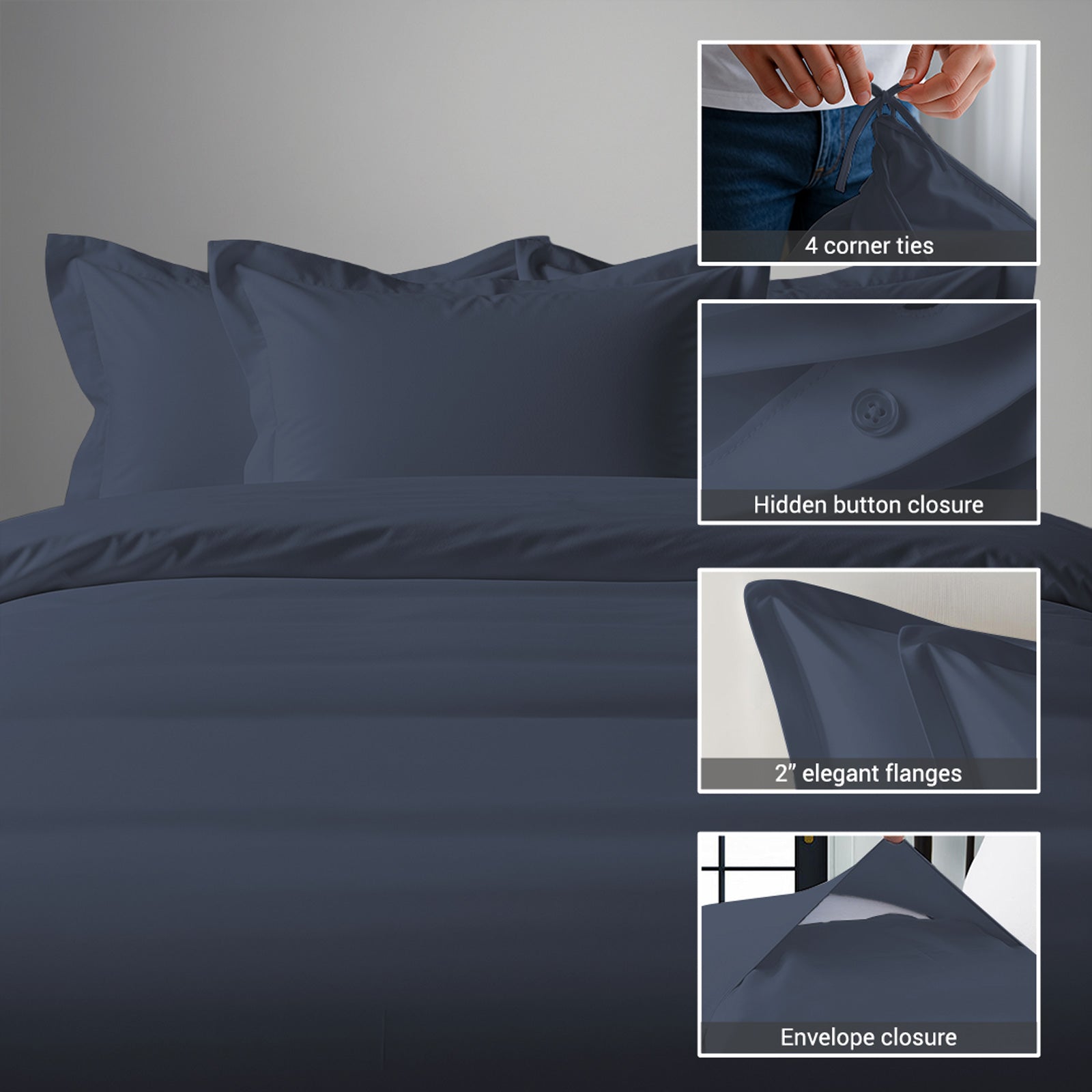 Percale 100% Cotton Duvet Cover Set