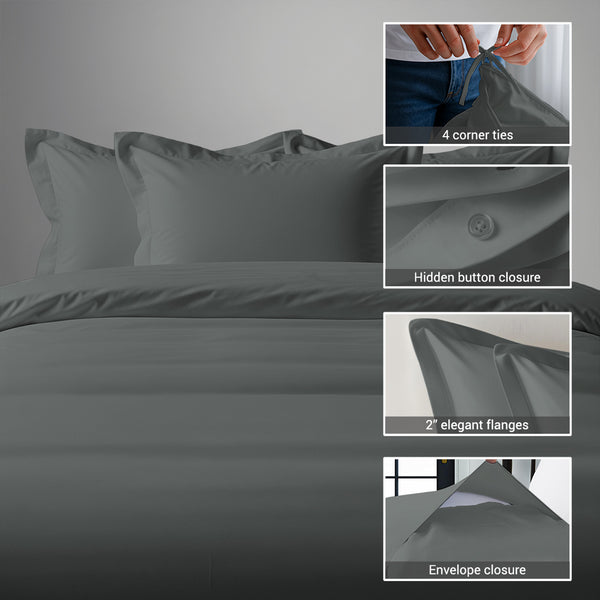 Percale 100% Cotton Duvet Cover Set
