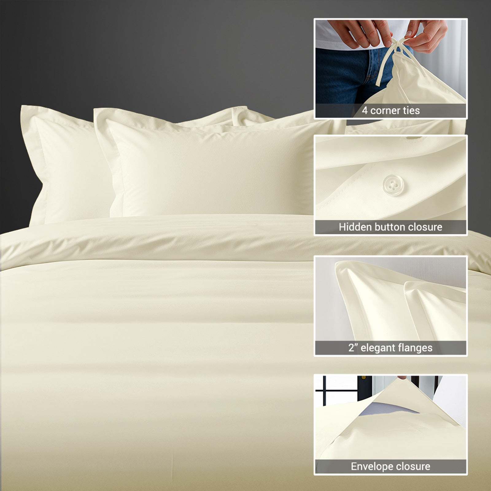 Percale 100% Cotton Duvet Cover Set