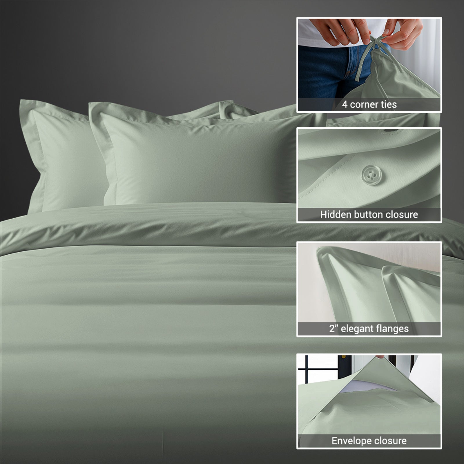 Percale 100% Cotton Duvet Cover Set