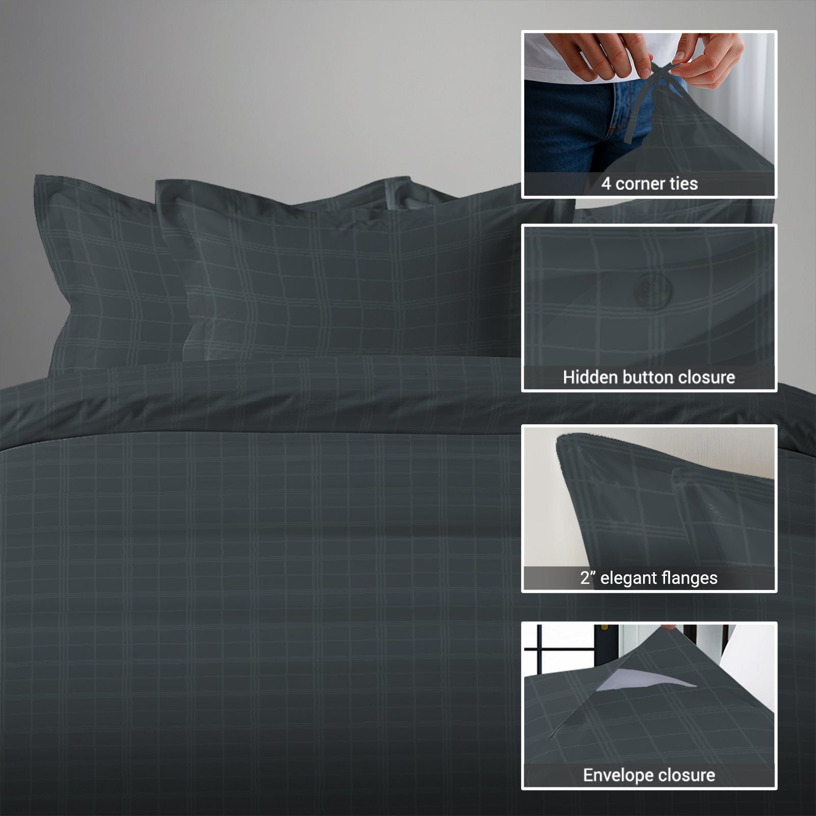 Premium 300 Thread Count 100% Cotton Duvet Cover Set