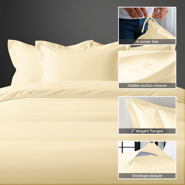 Premium 400 Thread Count 100% Cotton Duvet Cover Set