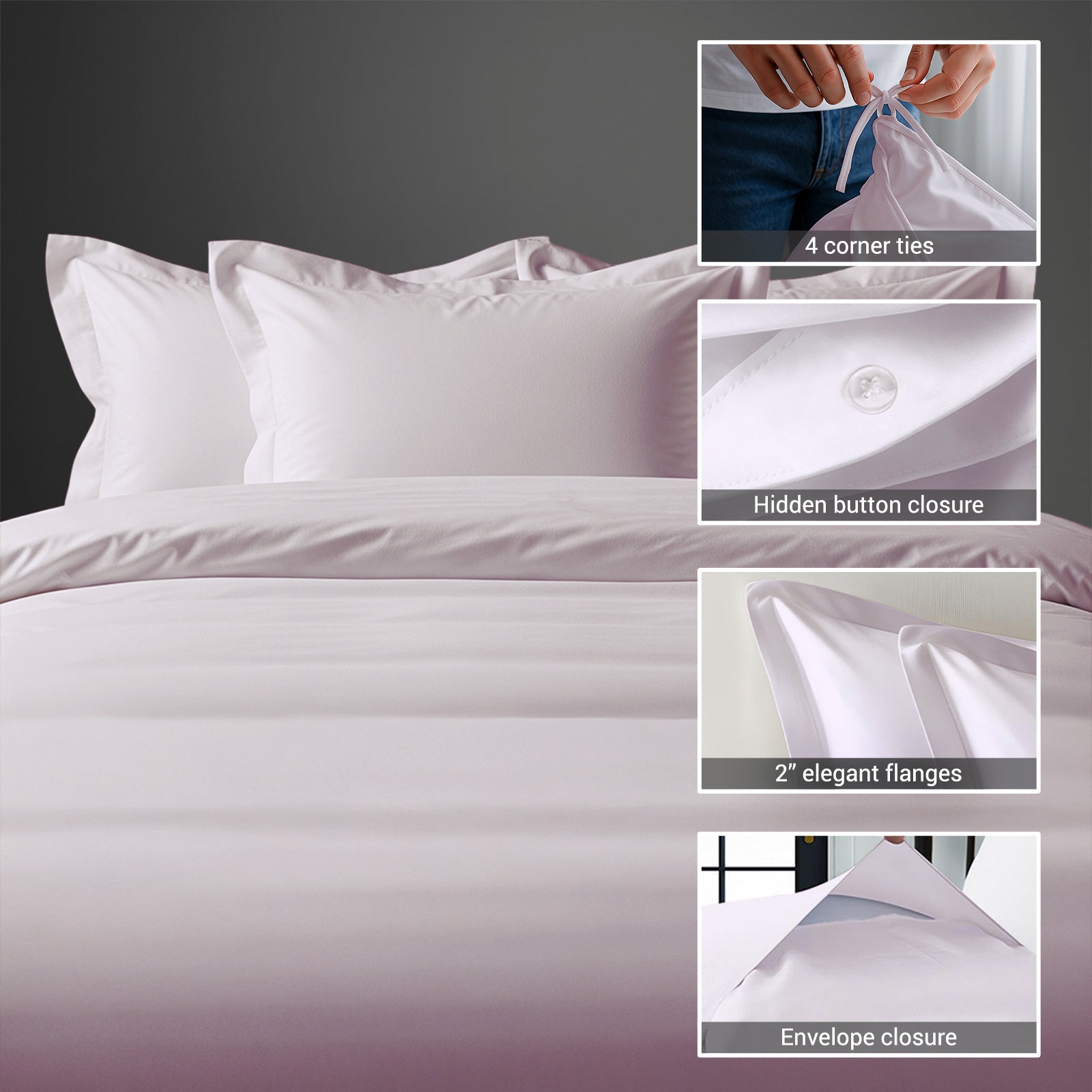 Premium 400 Thread Count 100% Cotton Duvet Cover Set