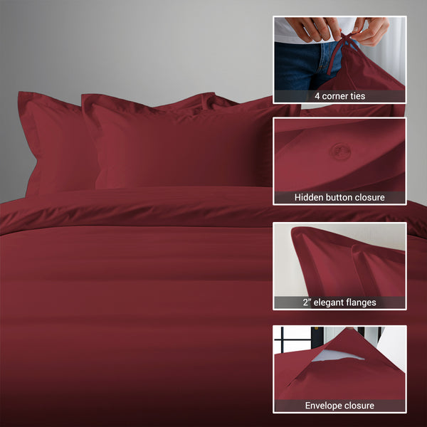 Premium 400 Thread Count 100% Cotton Duvet Cover Set