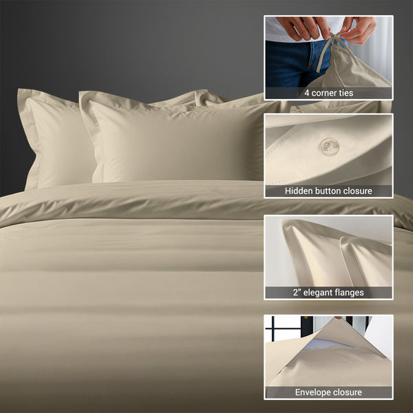 Premium 400 Thread Count 100% Cotton Duvet Cover Set
