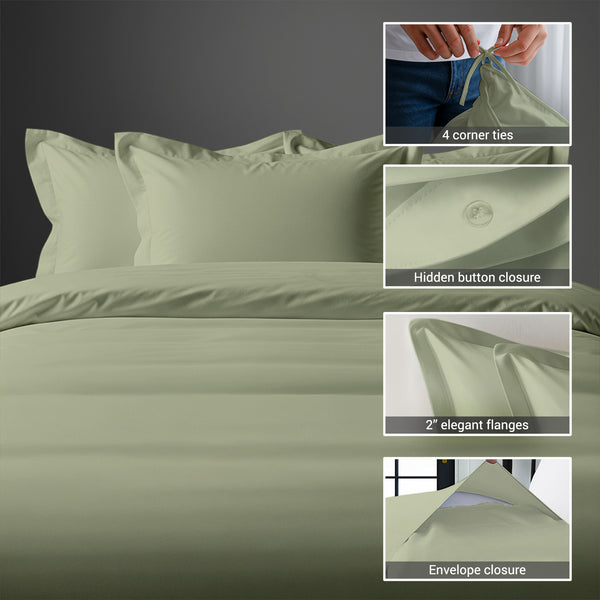 Premium 400 Thread Count 100% Cotton Duvet Cover Set