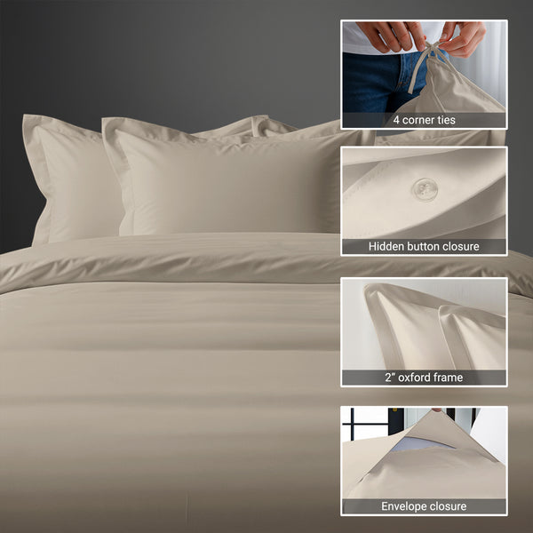 Luxury 800 Thread Count 100% Cotton Duvet Cover Set