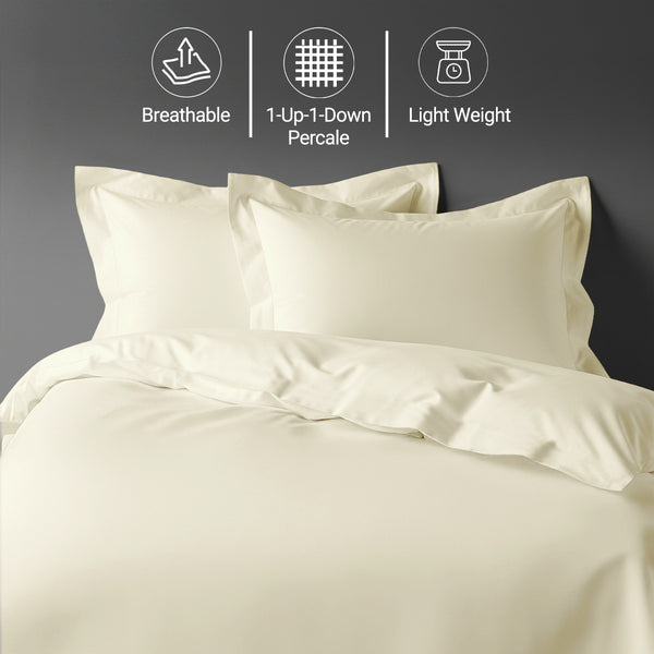 Percale 100% Cotton Duvet Cover Set