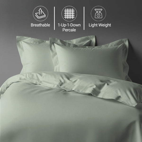 Percale 100% Cotton Duvet Cover Set