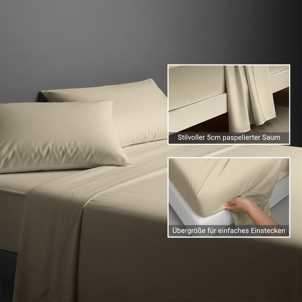 Premium Bettlaken mit 400 Fadenzahl aus 100% Baumwolle