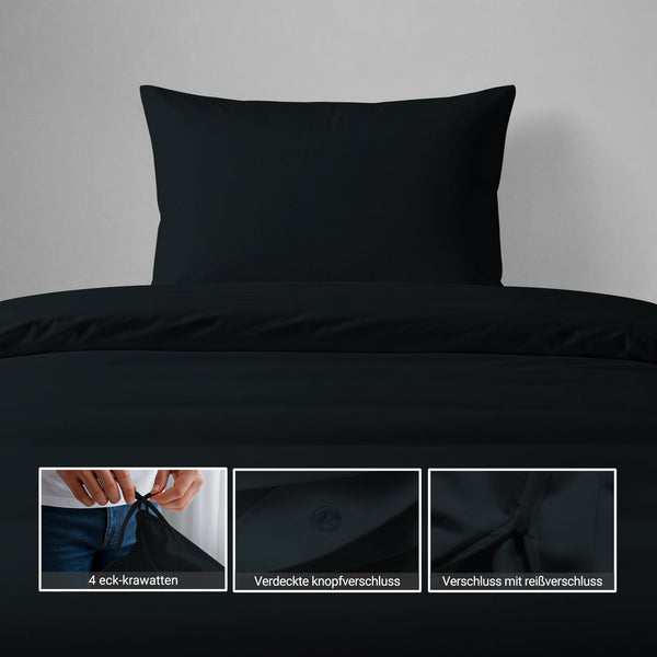 Perkal Bettbezug-Set aus 100% Baumwolle