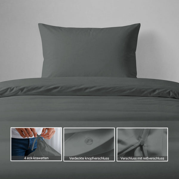 Perkal Bettbezug-Set aus 100% Baumwolle