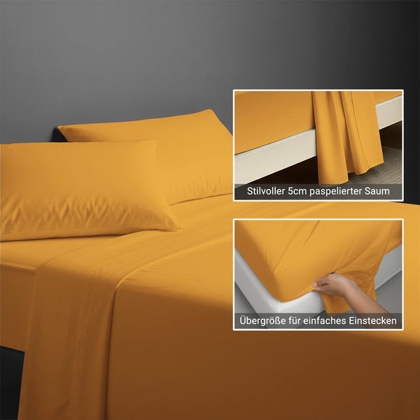 Premium Bettlaken mit 400 Fadenzahl aus 100% Baumwolle - Bettlaken - 180 x 280 cm - Old White