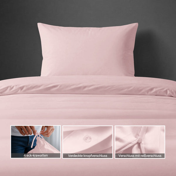 Perkal Bettbezug-Set aus 100% Baumwolle
