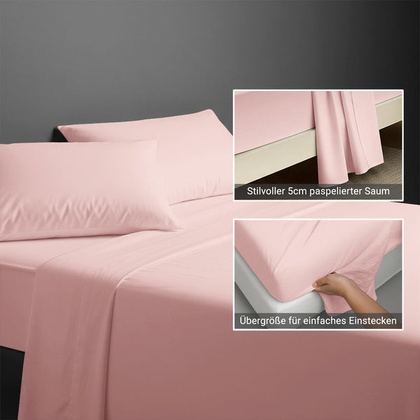 Premium Bettlaken mit 400 Fadenzahl aus 100% Baumwolle - Bettlaken - 180 x 280 cm - Purple