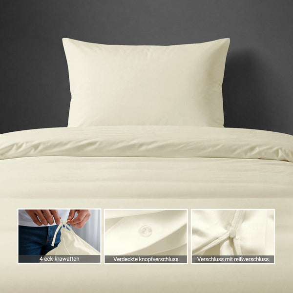 Perkal Bettbezug-Set aus 100% Baumwolle