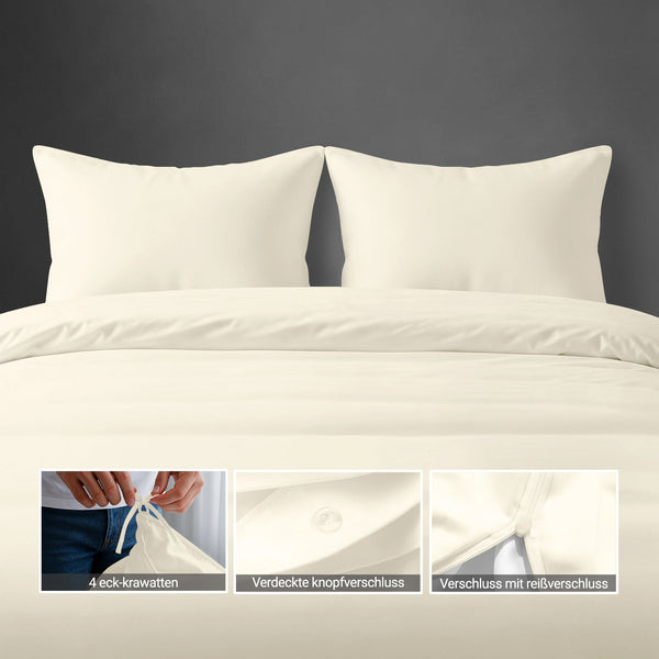 Premium Bettbezug-Set mit 400 Fadenzahl aus 100% Baumwolle