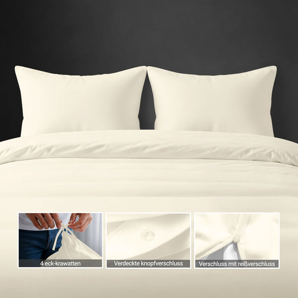 Premium Bettbezug-Set mit 400 Fadenzahl aus 100% Baumwolle