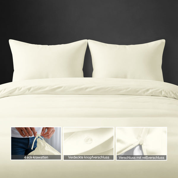 Premium Bettbezug-Set mit 400 Fadenzahl aus 100% Baumwolle