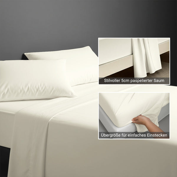 Premium Bettlaken mit 400 Fadenzahl aus 100% Baumwolle - Bettlaken - 180 x 280 cm - White