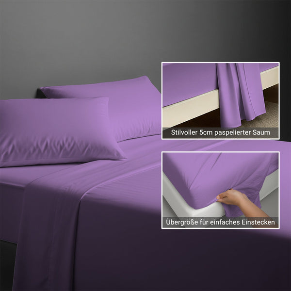 Premium Bettlaken mit 400 Fadenzahl aus 100% Baumwolle