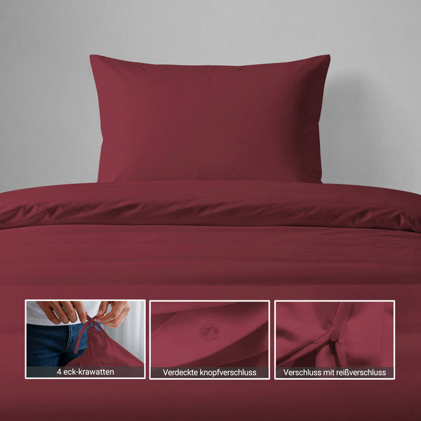 Perkal Bettbezug-Set aus 100% Baumwolle