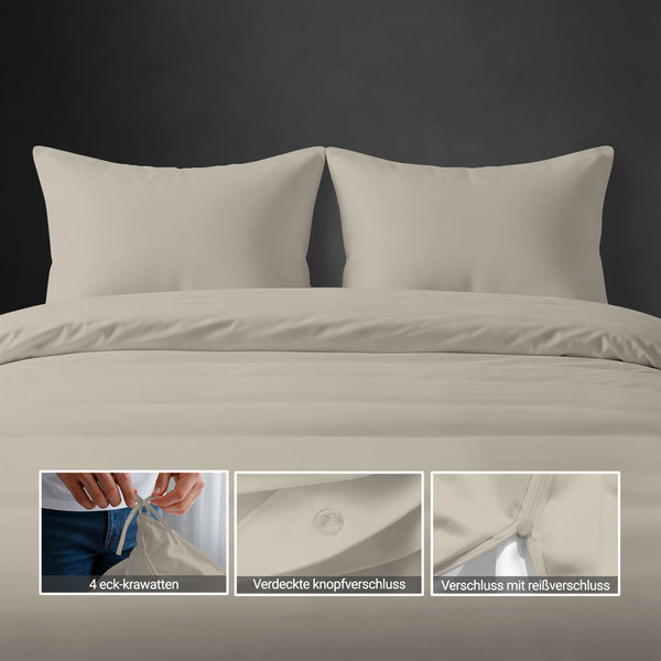 Premium Bettbezug-Set mit 400 Fadenzahl aus 100% Baumwolle