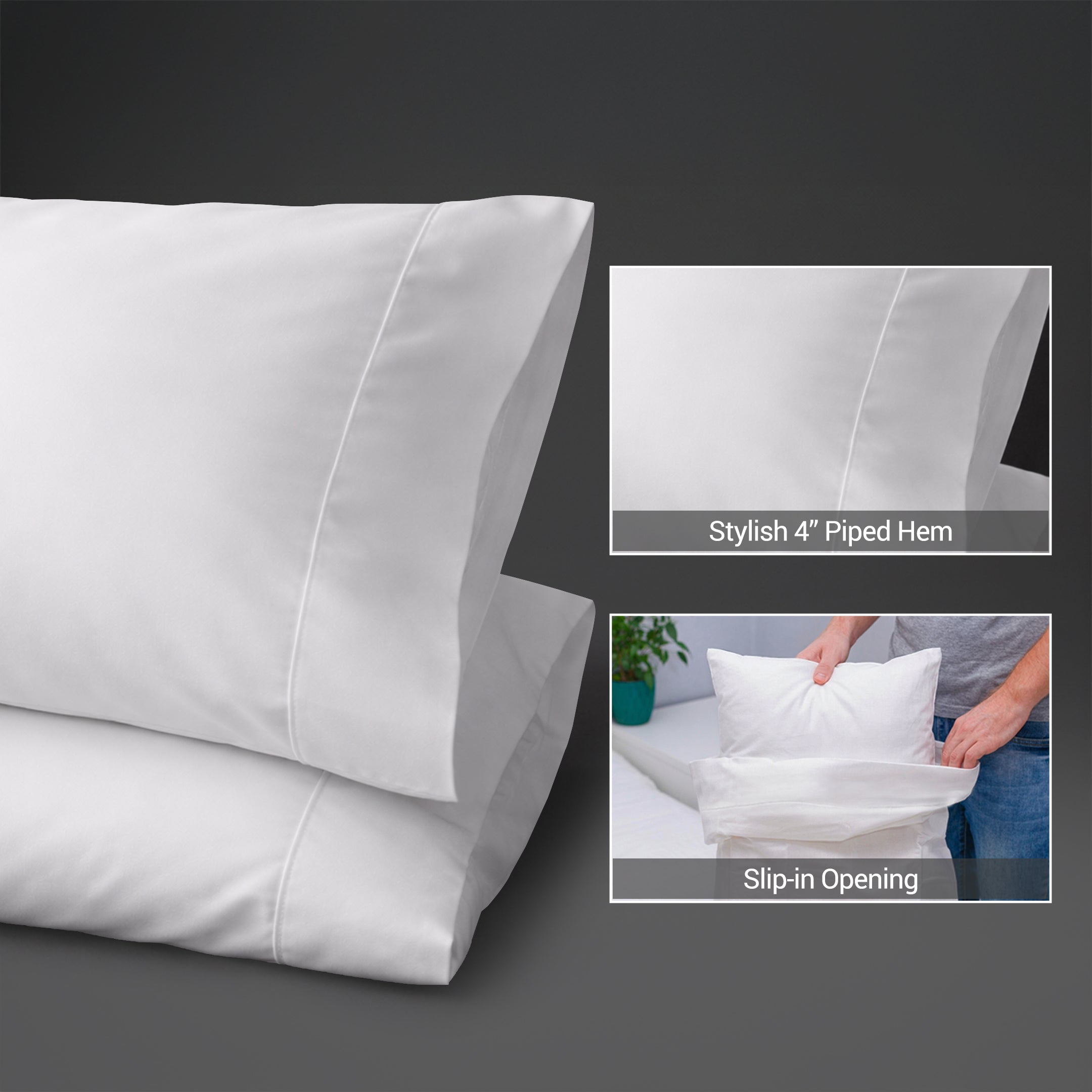 Percale 100% Cotton Pillowcases (2 PC)