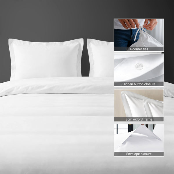 Premium 400 Thread Count 100% Cotton Duvet Cover Set