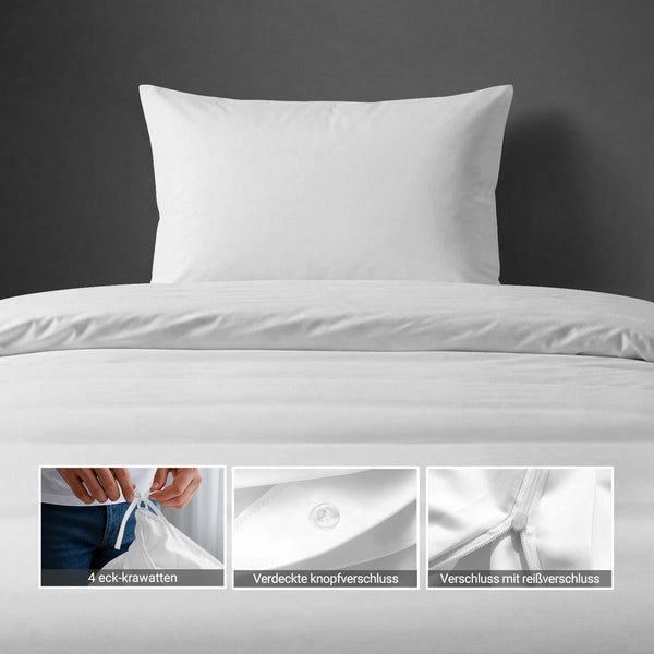 Perkal Bettbezug-Set aus 100% Baumwolle