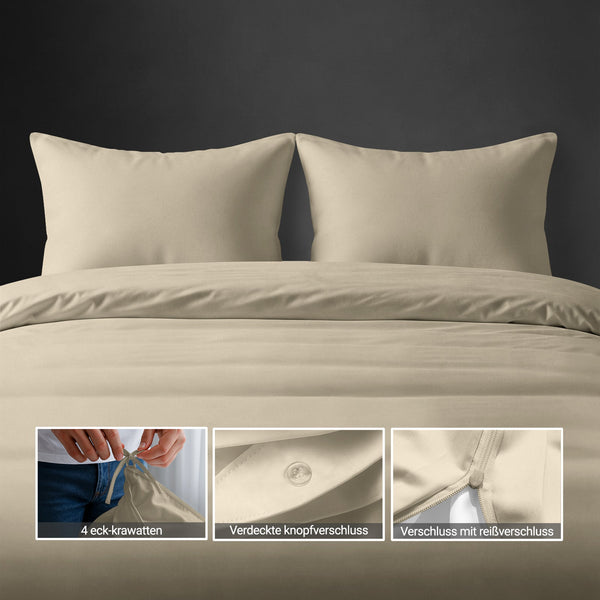 Premium Bettbezug-Set mit 400 Fadenzahl aus 100% Baumwolle