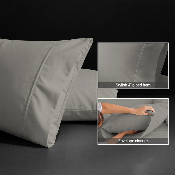 Premium 400 Thread Count 100% Cotton Pillow Envelope Cases (2 PC)
