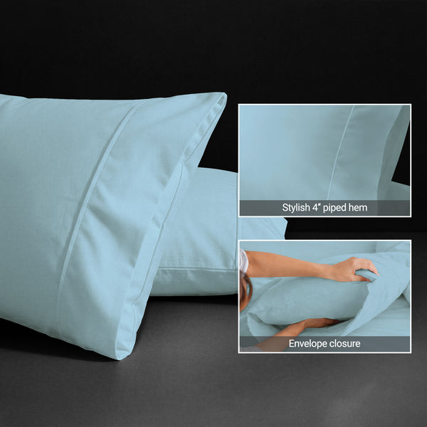 Deluxe 600 Thread Count 100% Cotton Pillow Envelope Cases