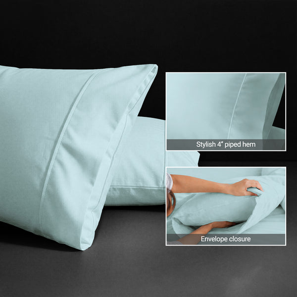 Premium 400 Thread Count 100% Cotton Pillow Envelope Cases (2 PC)