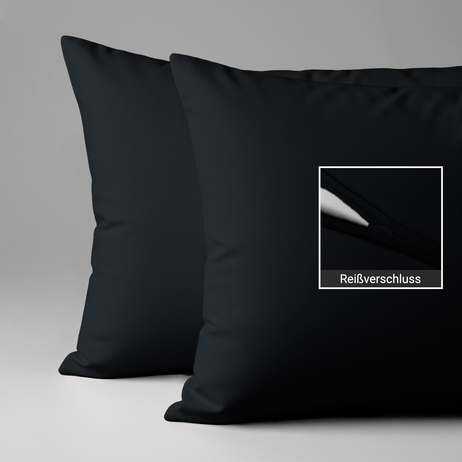 Deluxe Kissenbezüge mit 600 Fadenzahl aus 100% Baumwolle (2er-Set) - 2 tlg. Kissenbezüge - 40 x 80 cm - Black