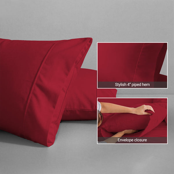 Premium 400 Thread Count 100% Cotton Pillow Envelope Cases (2 PC)