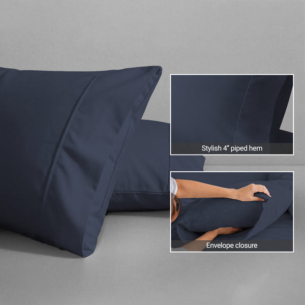Deluxe 600 Thread Count 100% Cotton Pillow Envelope Cases