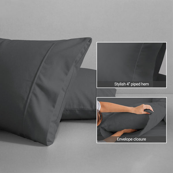 Deluxe 600 Thread Count 100% Cotton Pillow Envelope Cases