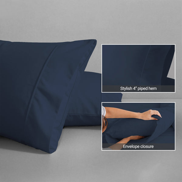Premium 400 Thread Count 100% Cotton Pillow Envelope Cases (2 PC)