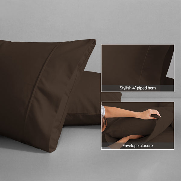 Premium 400 Thread Count 100% Cotton Pillow Envelope Cases (2 PC)