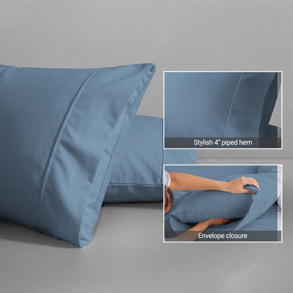 Premium 400 Thread Count 100% Cotton Pillow Envelope Cases (2 PC)