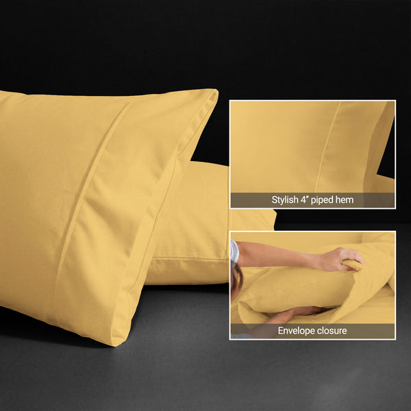 Premium 400 Thread Count 100% Cotton Pillow Envelope Cases (2 PC)